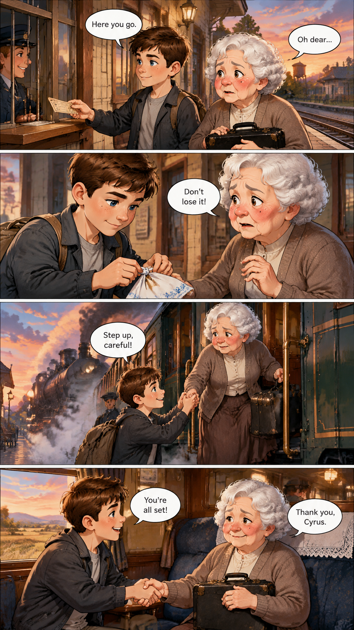 Página de cómic demo de The Man on the Train