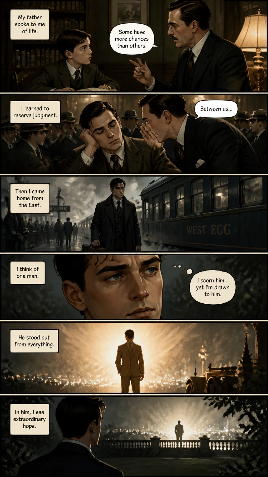 Demo comic page from The Great Gatsby
