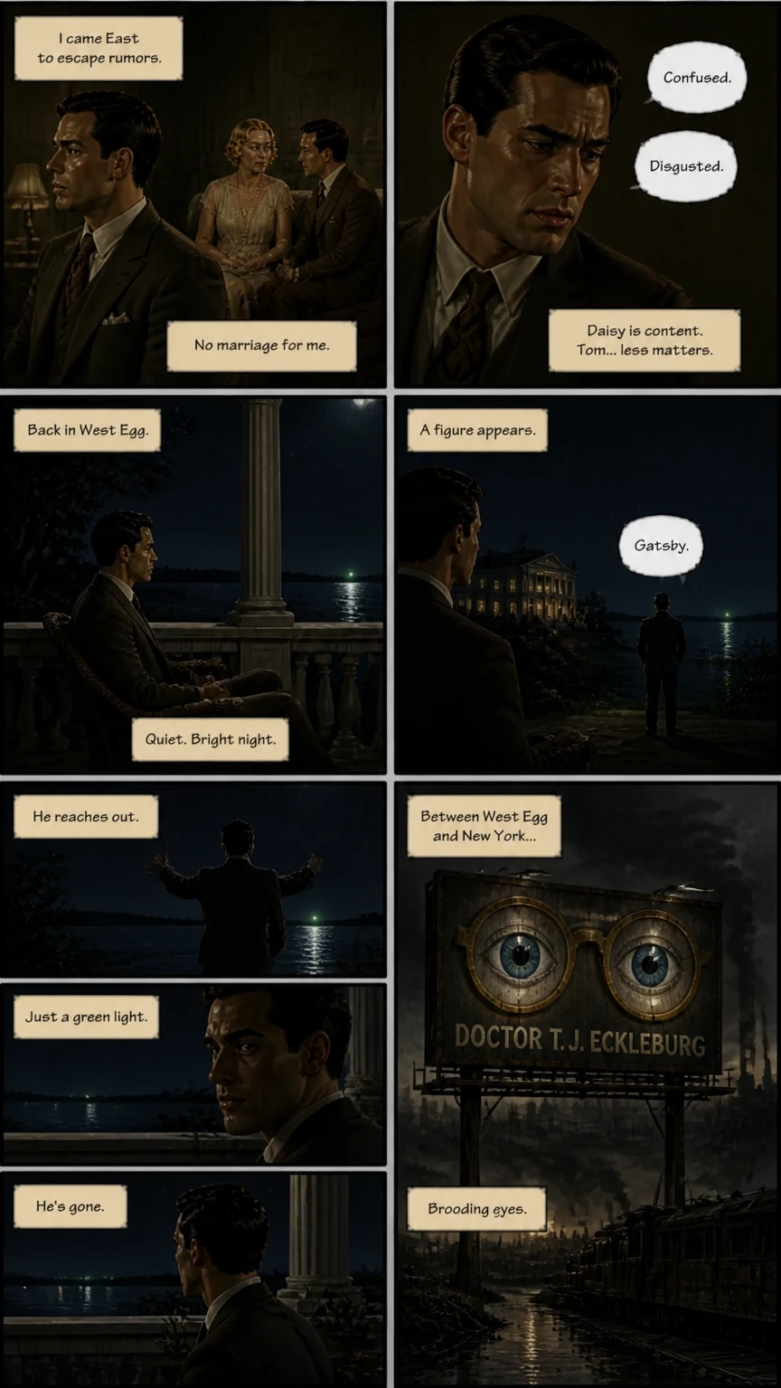 Demo comic page from The Great Gatsby