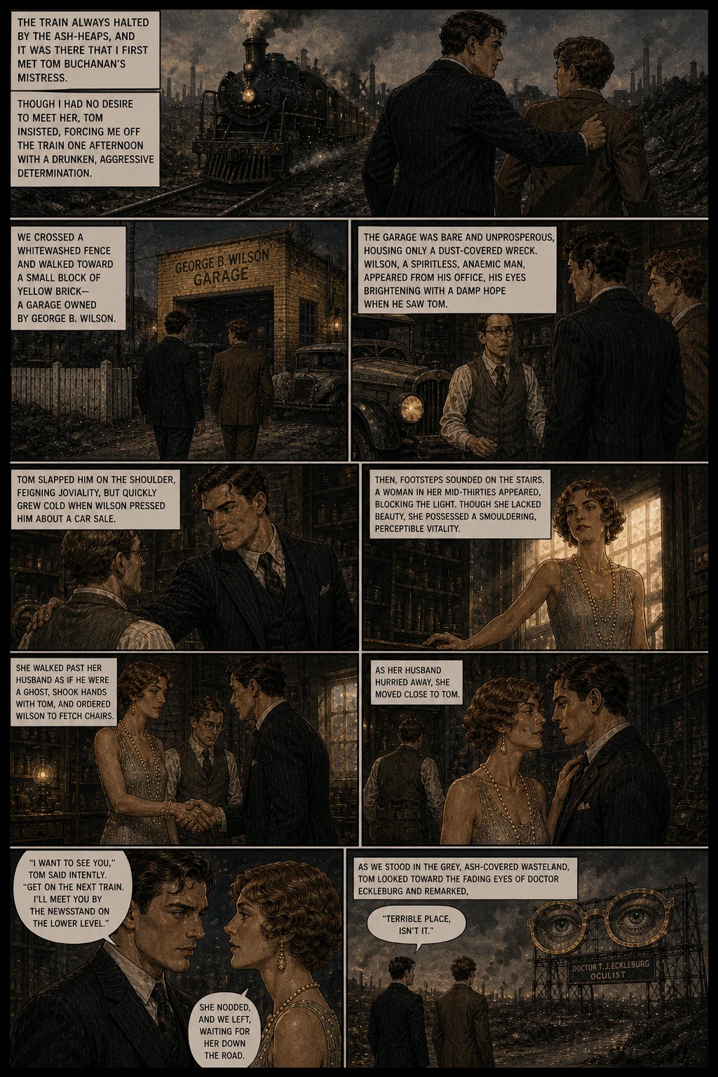 Pagina fumetto demo da The Great Gatsby