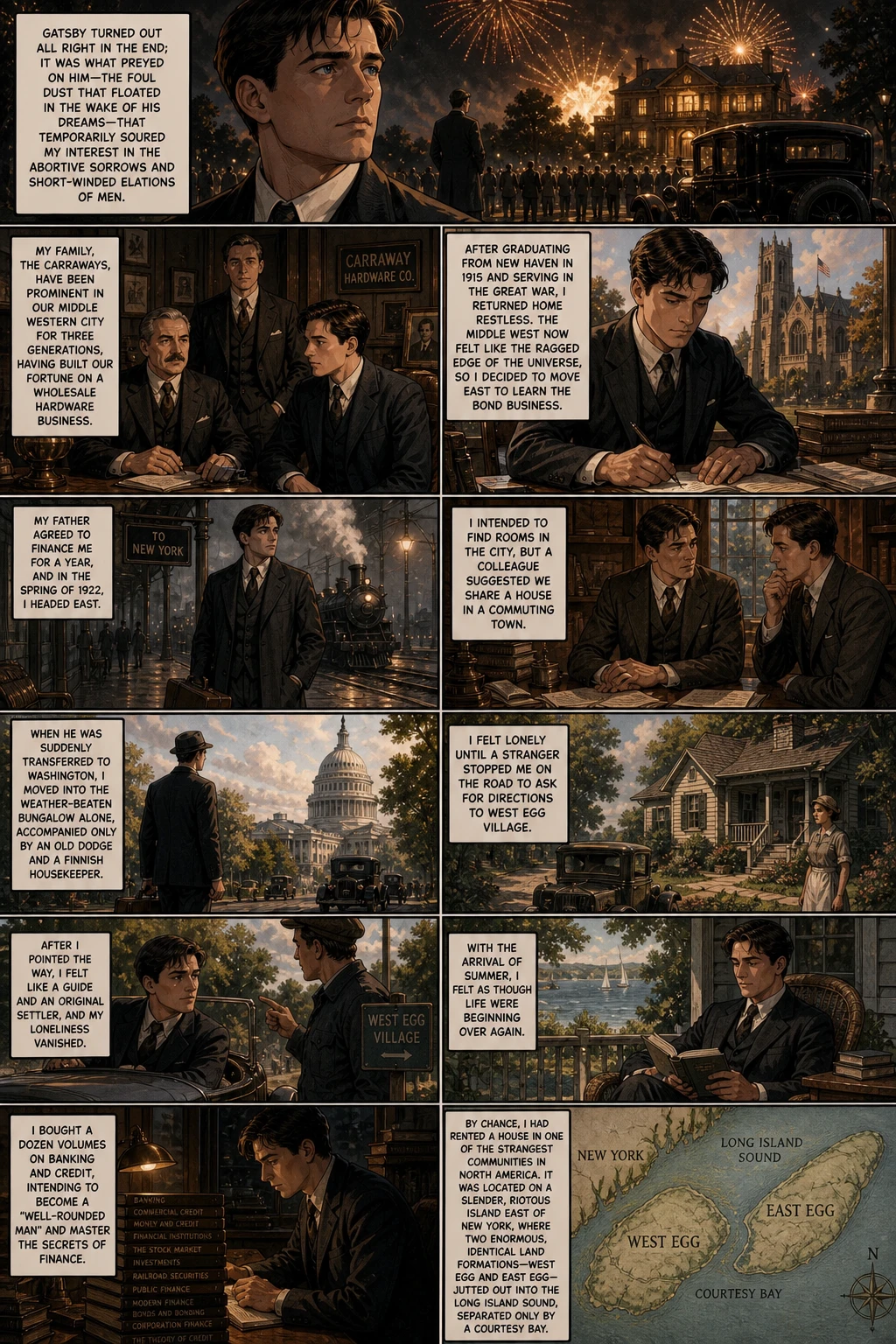 Pagina fumetto demo da The Great Gatsby