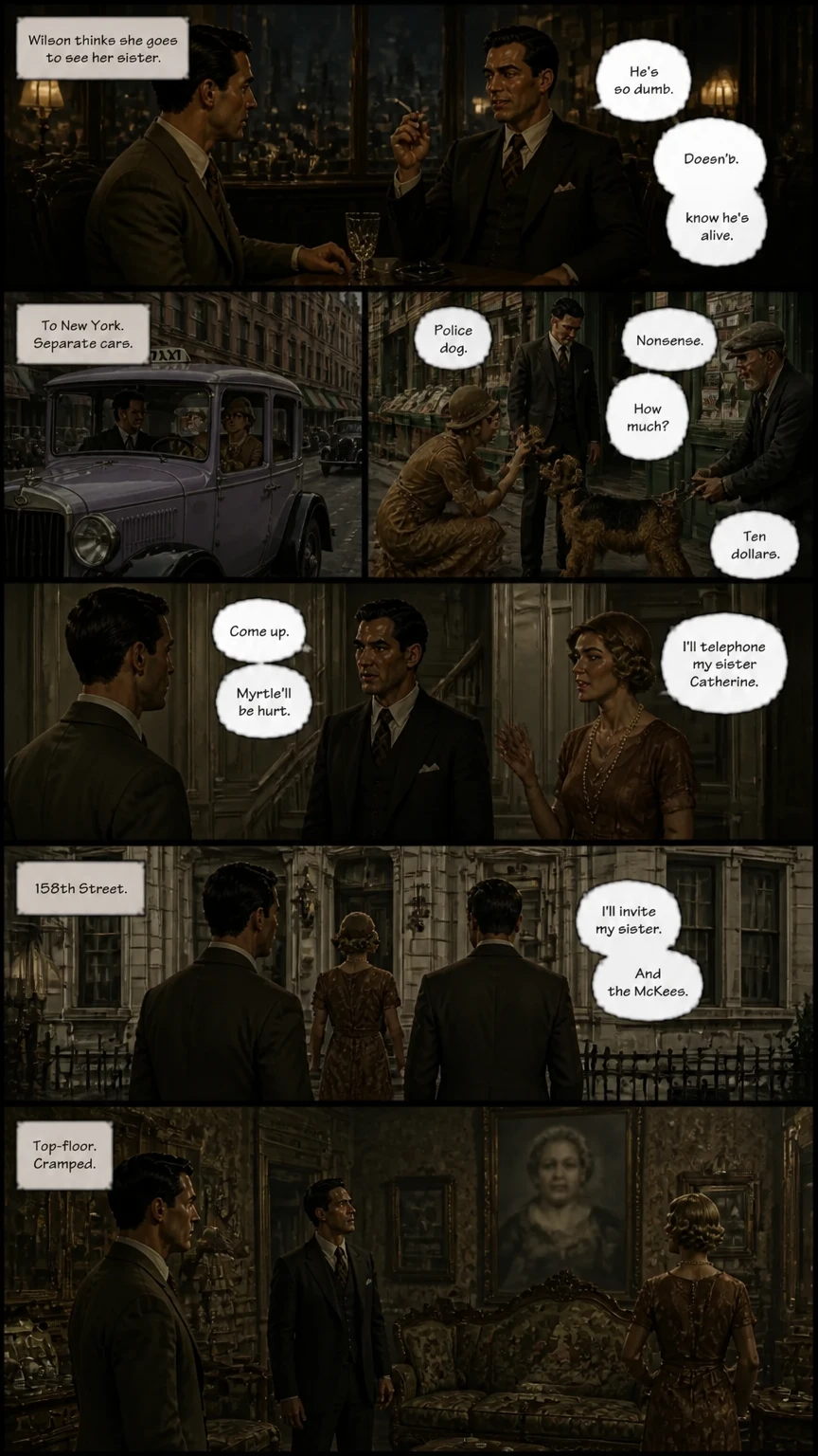 Demo comic page from The Great Gatsby