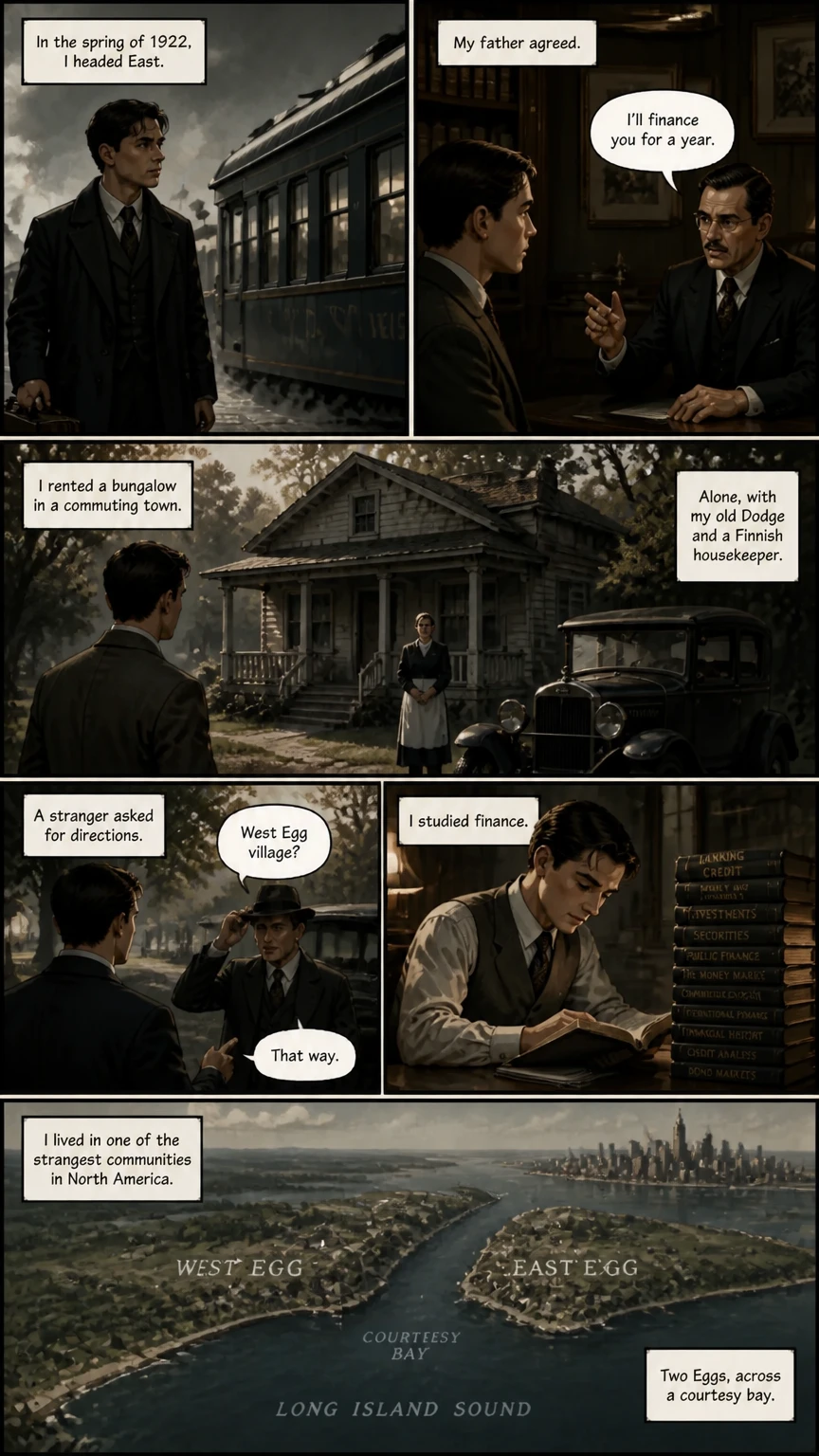 Demo comic page from The Great Gatsby