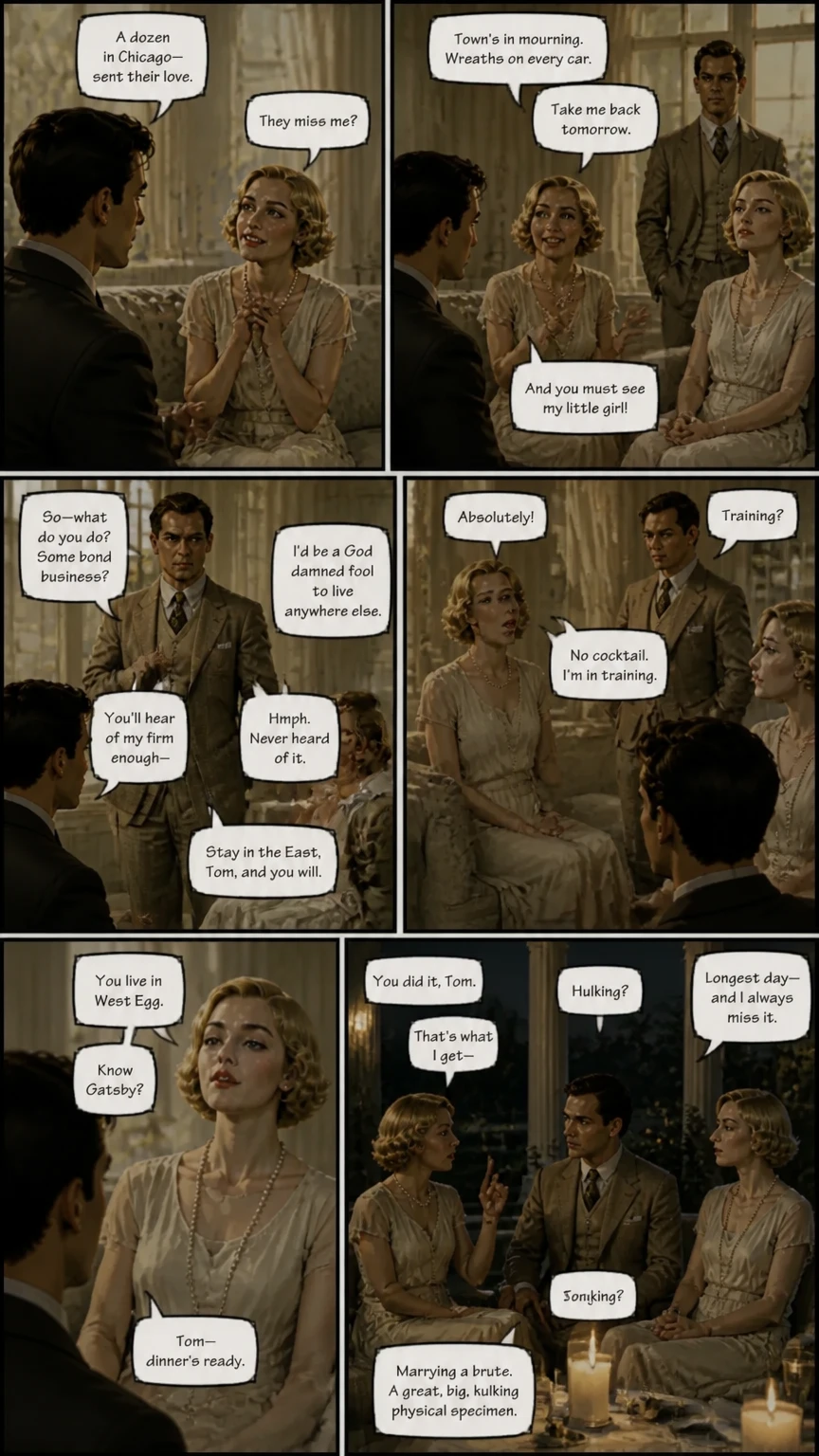Demo comic page from The Great Gatsby