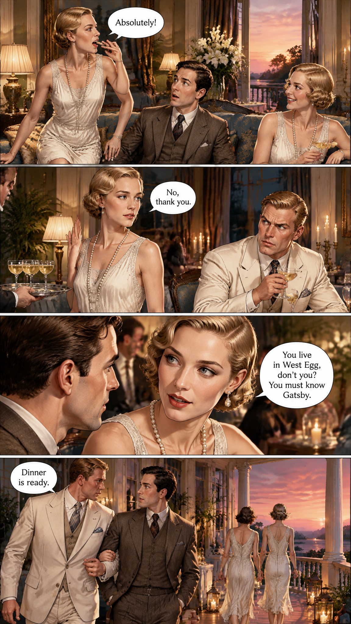 Página de cómic demo de The Great Gatsby