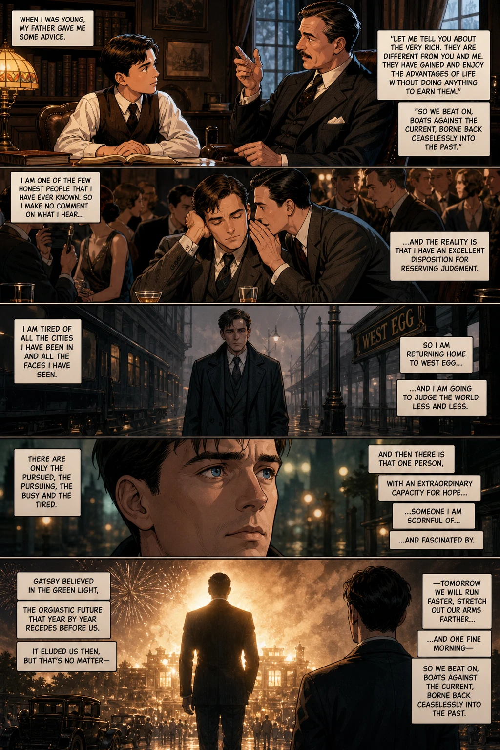 Pagina fumetto demo da The Great Gatsby
