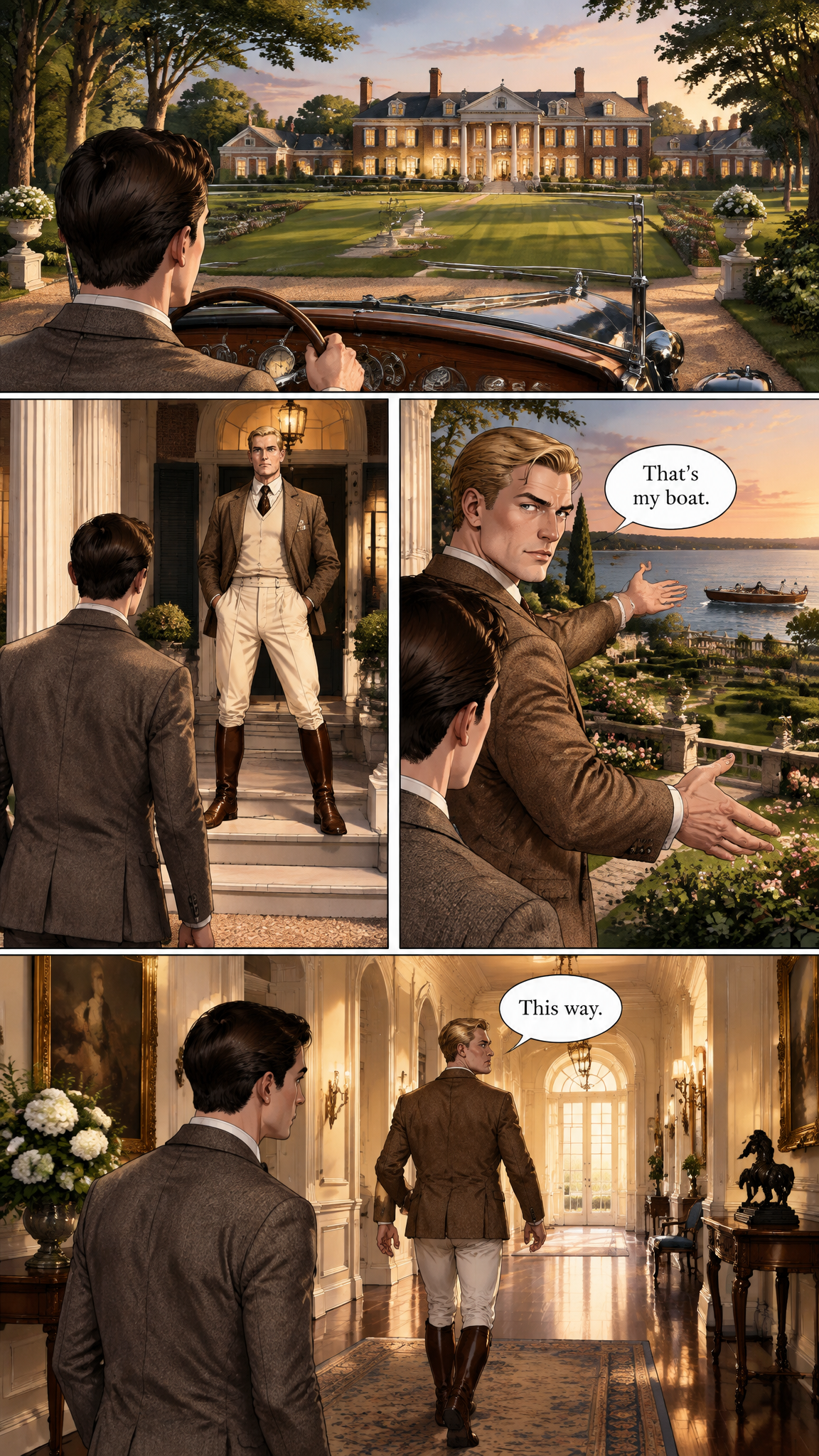 Página de cómic demo de The Great Gatsby