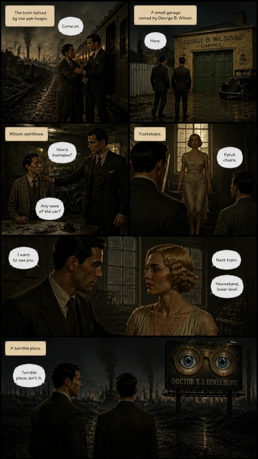 Demo comic page from The Great Gatsby